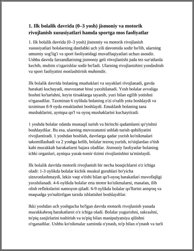 SPORT FAOLIYATI JARAYONIDA YOSH XUSUSIYATLARINI HISOBGA OLISH VA YOSHNI DAVRLARGA BO'LINISHI 4