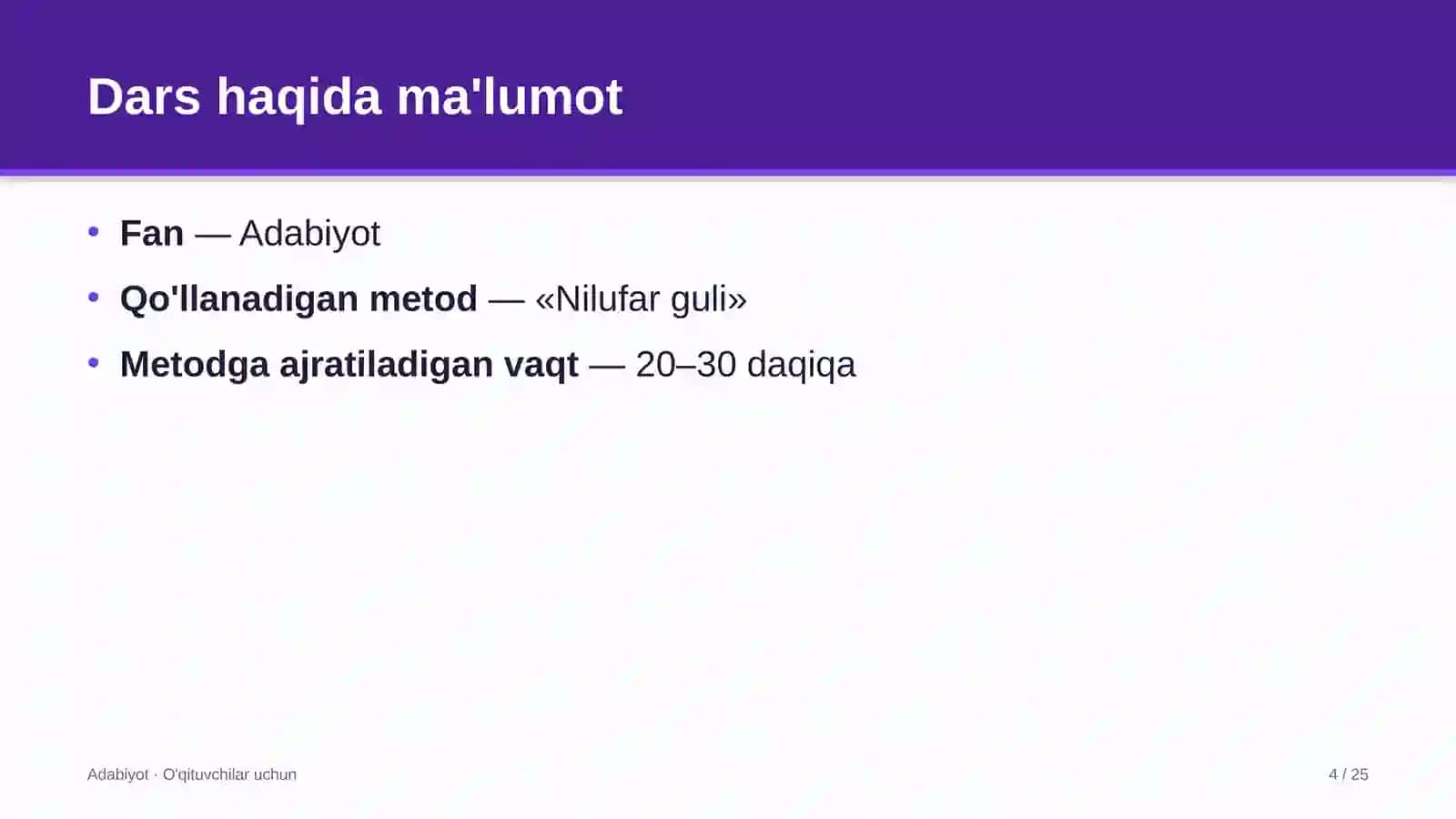 adabiyot darslarida nilufar guli metodidan foydalanish 9705 4