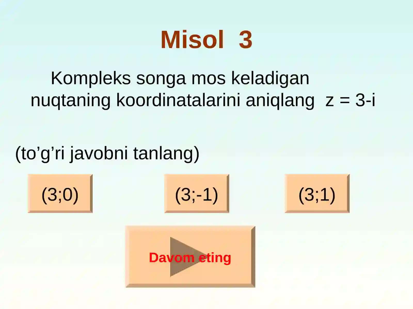 Kompleks sonlar ustida amallar 4