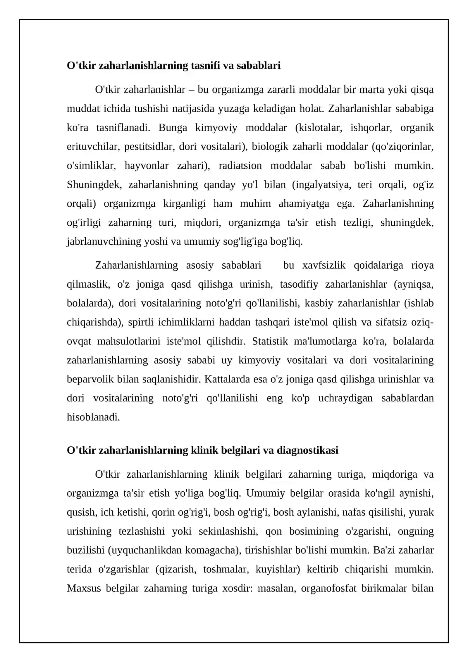 O'tkir zaharlanishlar. Hayvon tishlashi, ilon va qumursqalar chaqishi 4