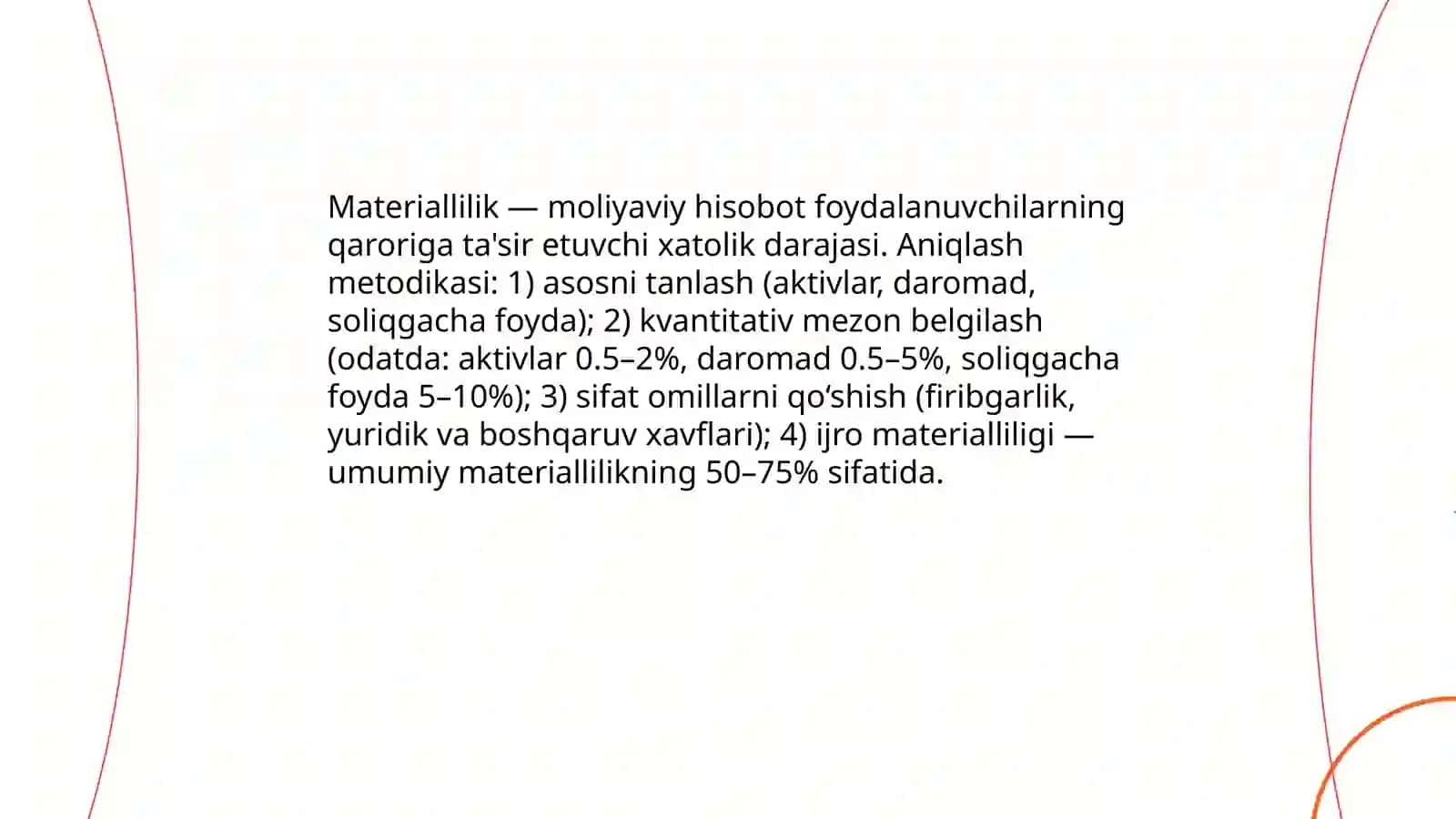 Auditorlik tekshiruvi jarayonida moliyaviy xisobotnibaxolash mezonlari 4