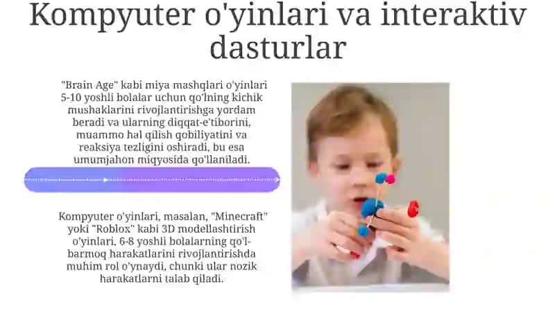 Kundalik faoliyatlarda nozik motor ko'nikmalarini rivojlantirish 4