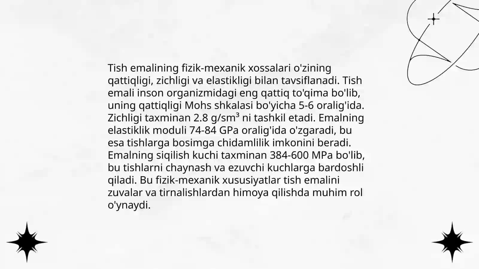 Stomatologik materiallarning fizik-mexanik xossalari. Tishning zichligini aniqlash. Sun'iy tishlarni tayyorlashda ishlatiladigan materiallarning_mexanık xossalari 4