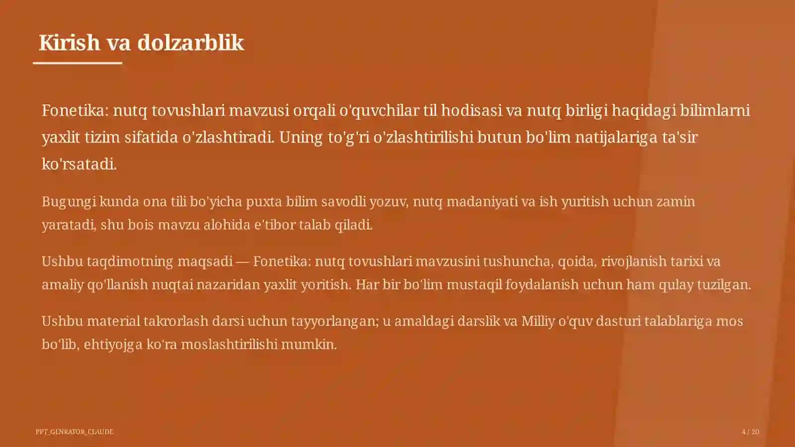 Fonetika: nutq tovushlari (5-sinf) 4
