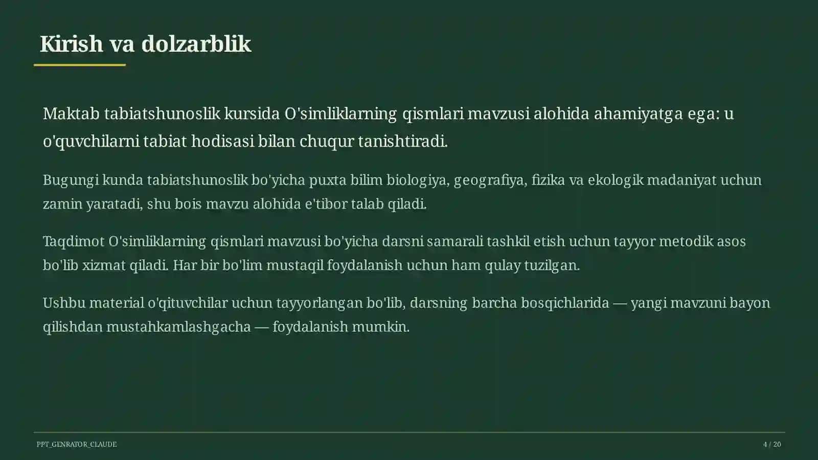 O'simliklarning qismlari (2-sinf) 4
