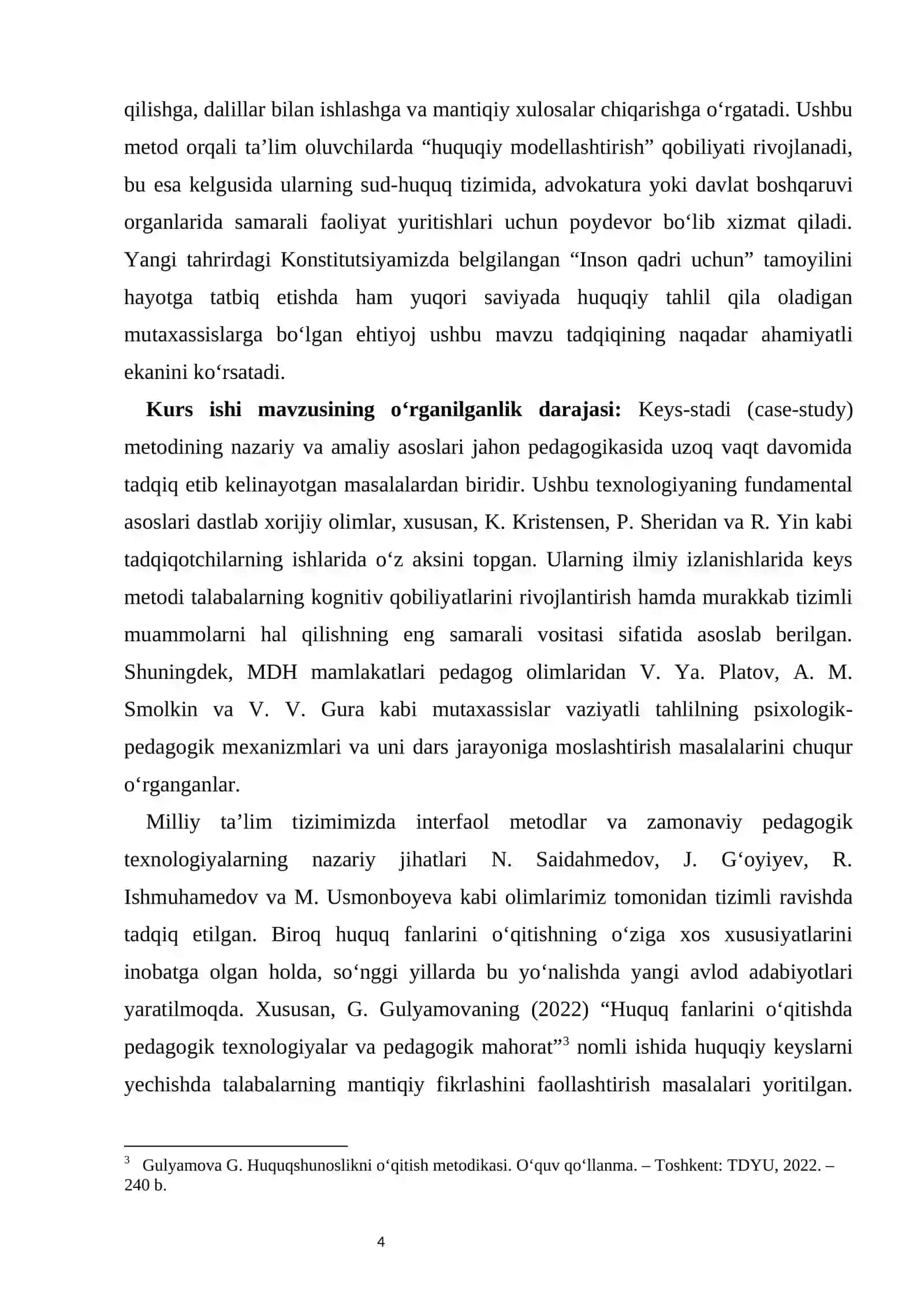Huquq fanida keys-stadi texnologiyasidan foydalanish kurs ishi 4