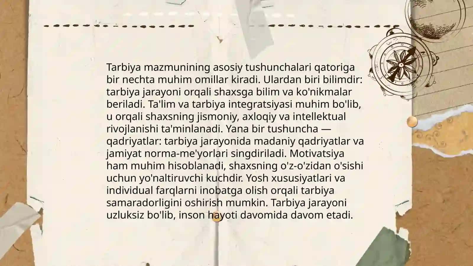 Tarbiya jarayoni mohiyati vamazmuni 4