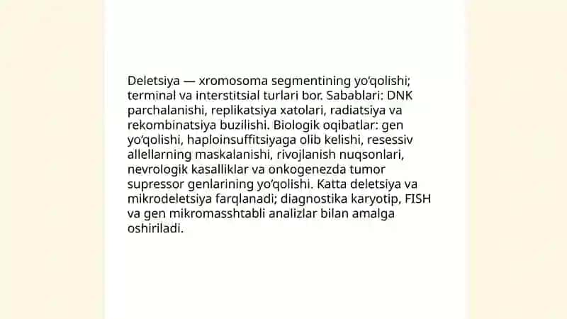 Xromosoma abberatsiyalari yoki qaytarilishi 4