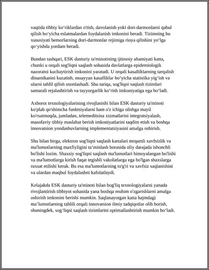 Elektron sog'liqni saqlash kartalari (ESK) dasturiy ta'minoti 4