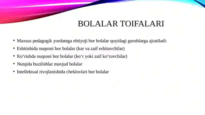 Maxsus yordamga muhtoj bolalar taʼlim tizimi 4