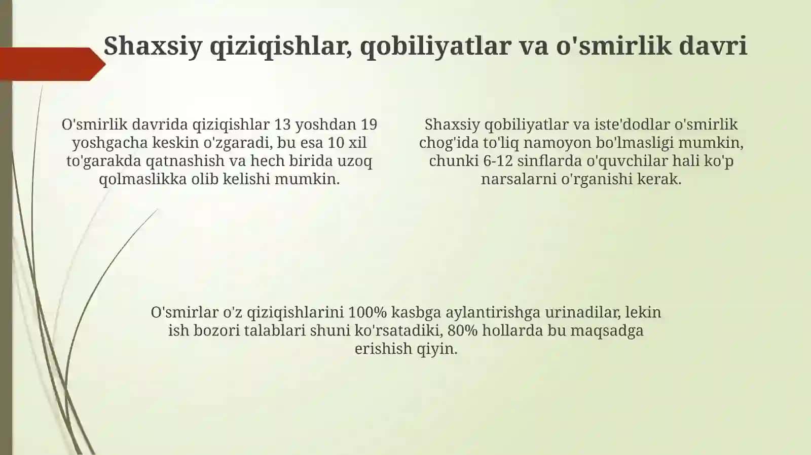 Kasbiy  yo'nalishni tanlashdagi  qiyinchiliklar 4