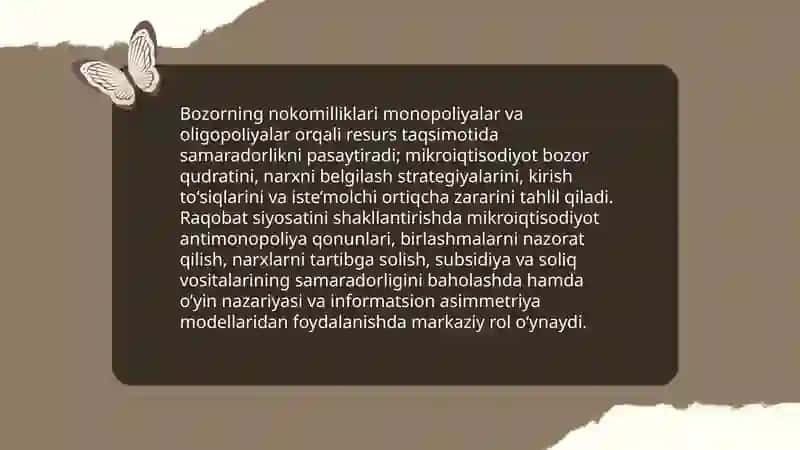 Zamonaviy bozor iqtisodiyoti muammolarini yechishda mikroiqtisodiyot fanining ahamiyati 4