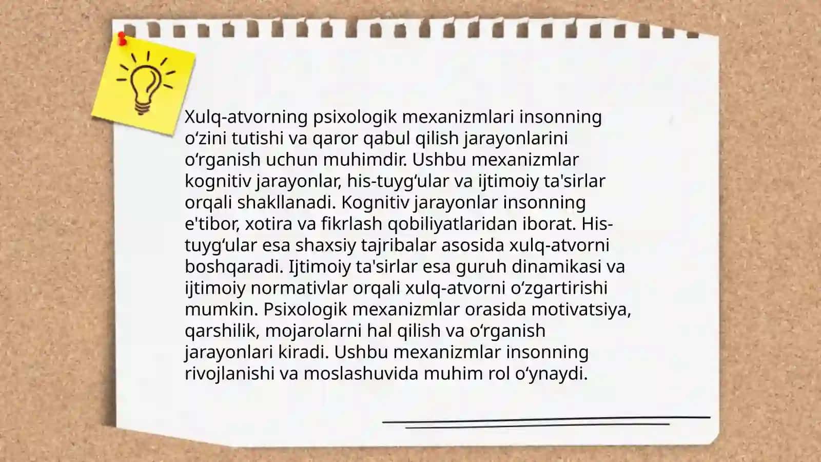 Shaxsning ustankalari va anglanilmagan mayllari 4