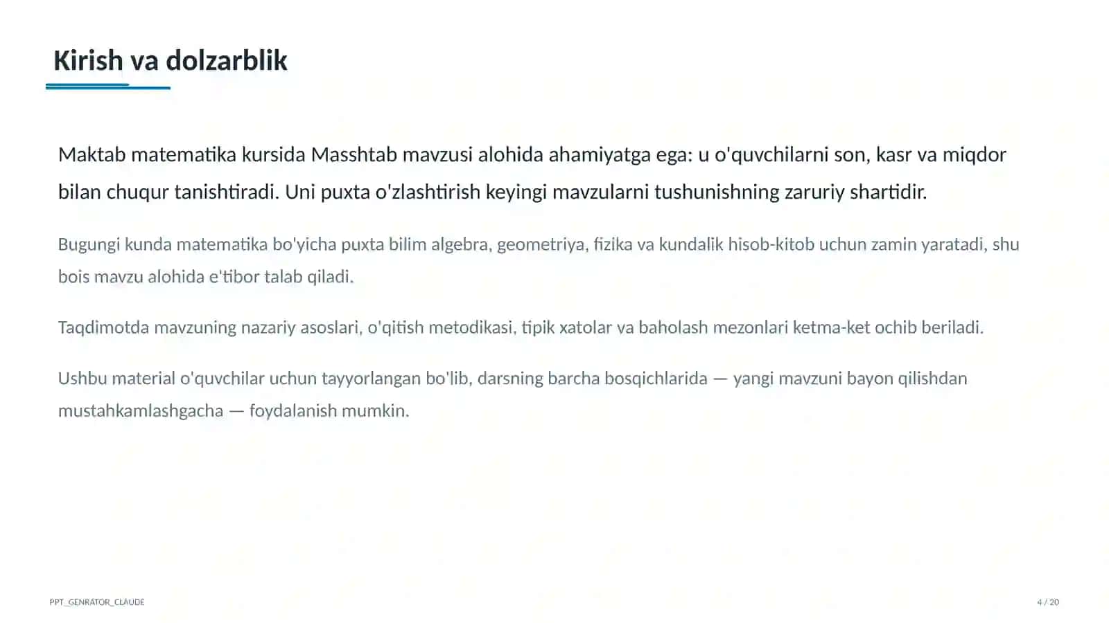 Masshtab (6-sinf) Matematika (5–6) 4