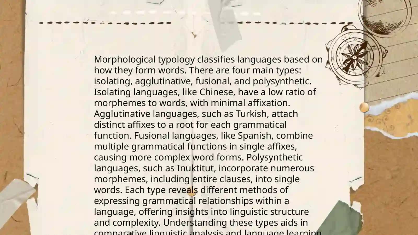 Major parameters identifying the branches of Linguistic Typology 4