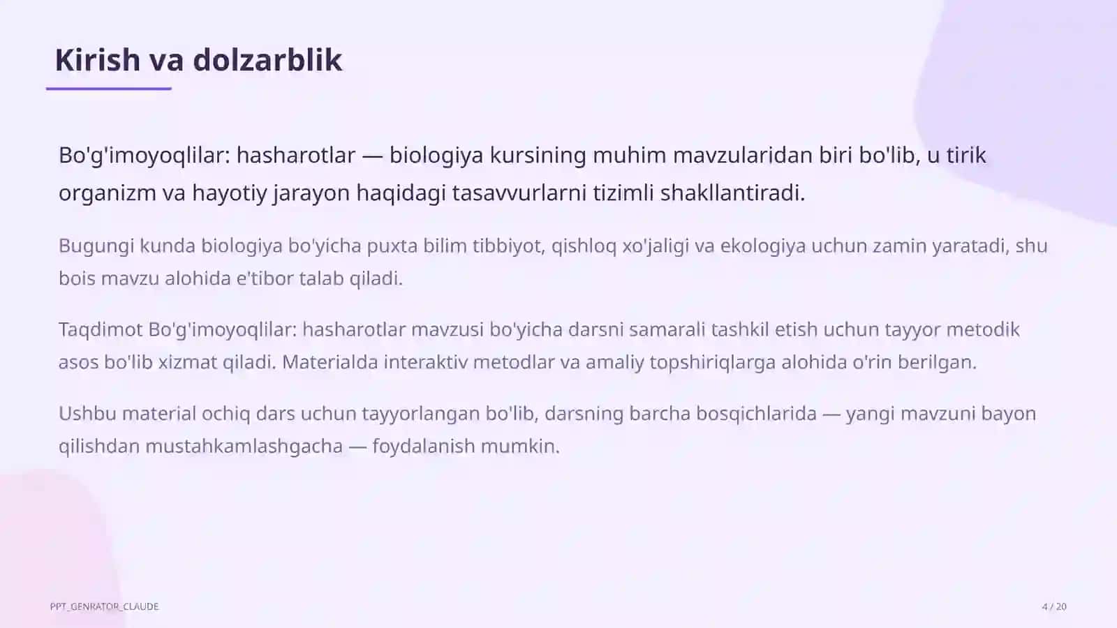 Bo'g'imoyoqlilar: hasharotlar (7-sinf) 4