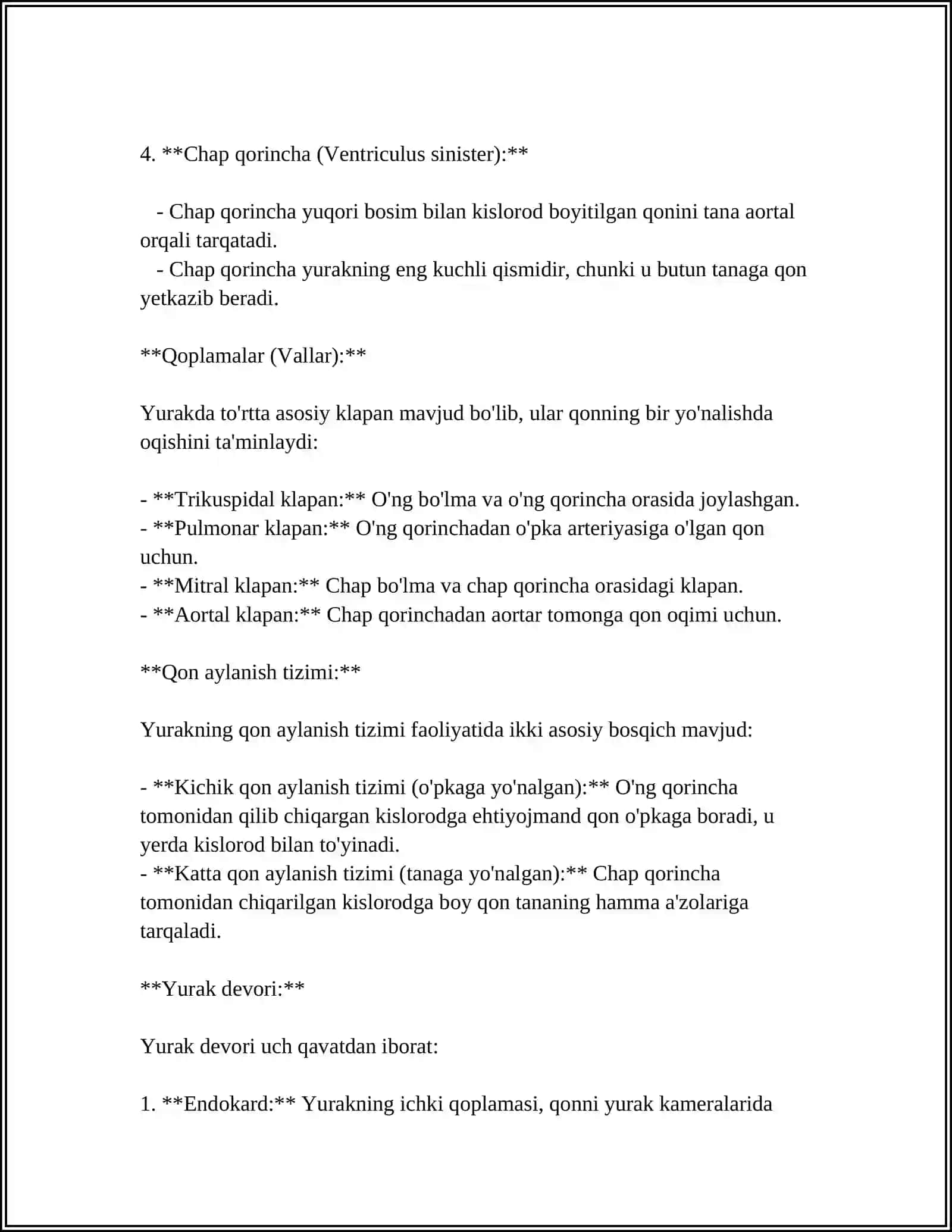 YURAKNING TUZILISHI VAZIFALARI VA KASALLIKLARI 4