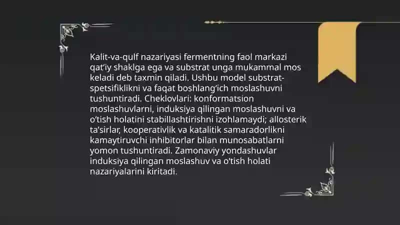 Fermentlarning taʼsir etish mexanizmi 4