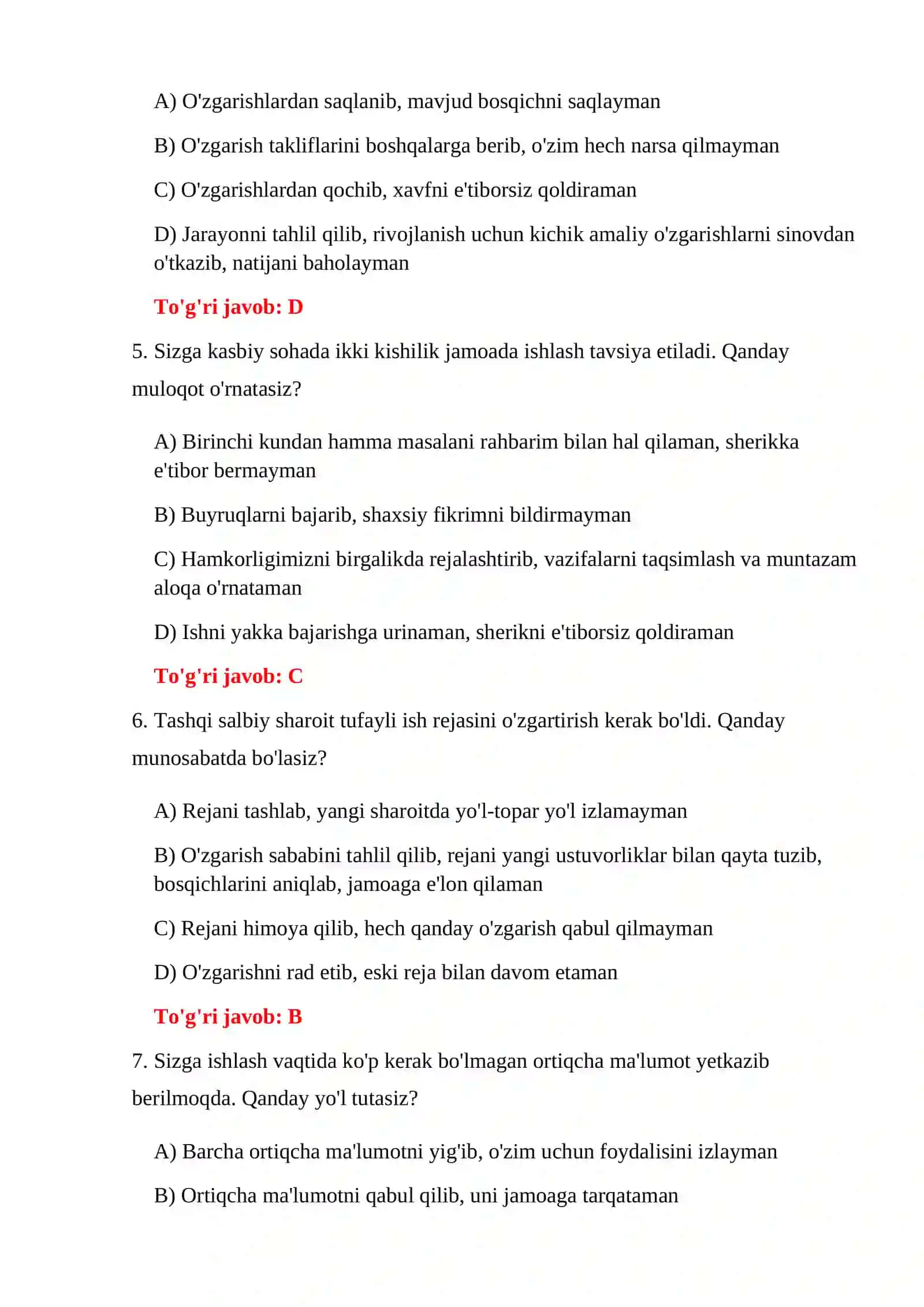 BOJXONA PSIXOLOGIK TEST SAVOL-JAVOBLARI 4