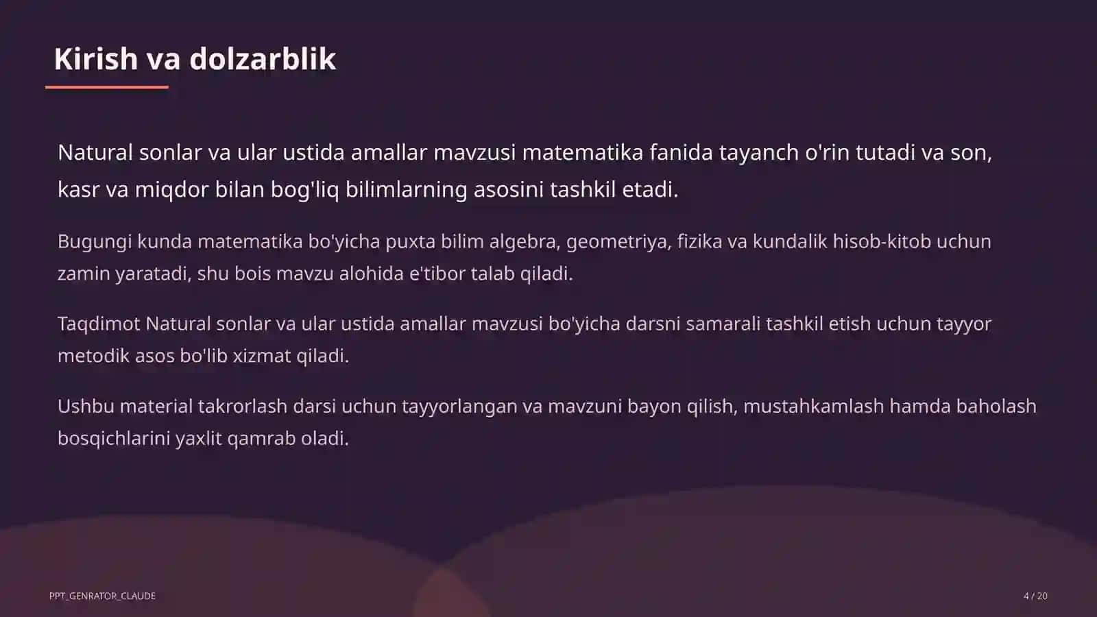 Natural sonlar va ular ustida amallar (5-sinf) 4