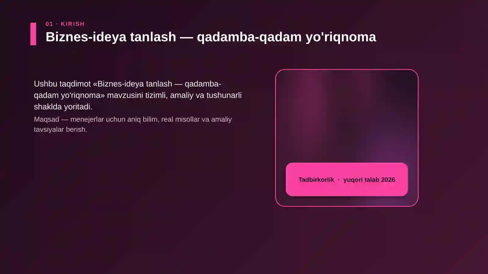 Biznes-ideya tanlash — qadamba-qadam yo'riqnoma 4