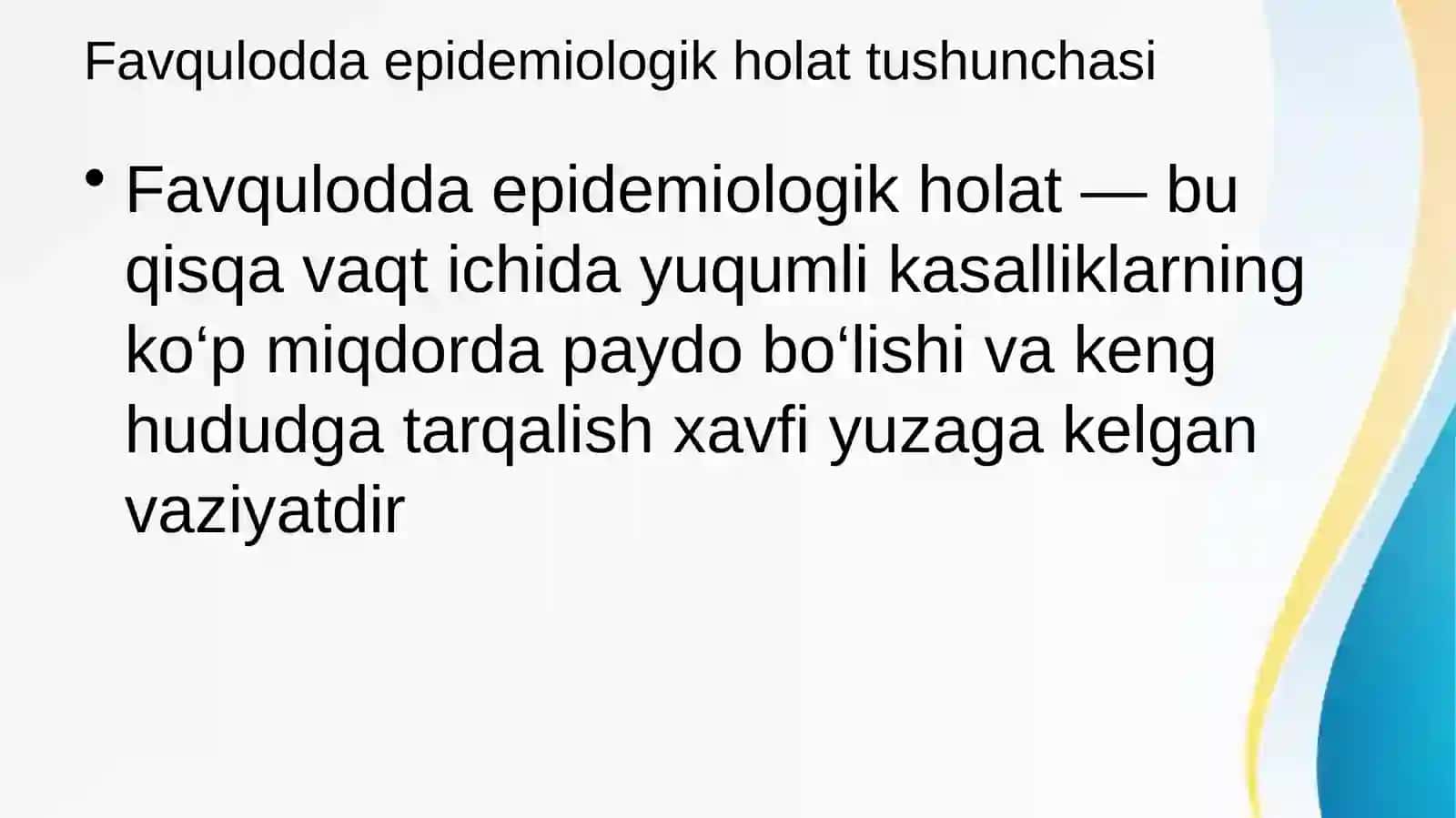 Favqulodda epidemiologik holatlarda profilaktika va epidemiyaga qarshi chora tadbirlar tashkillashtirish xususiyatlari 4