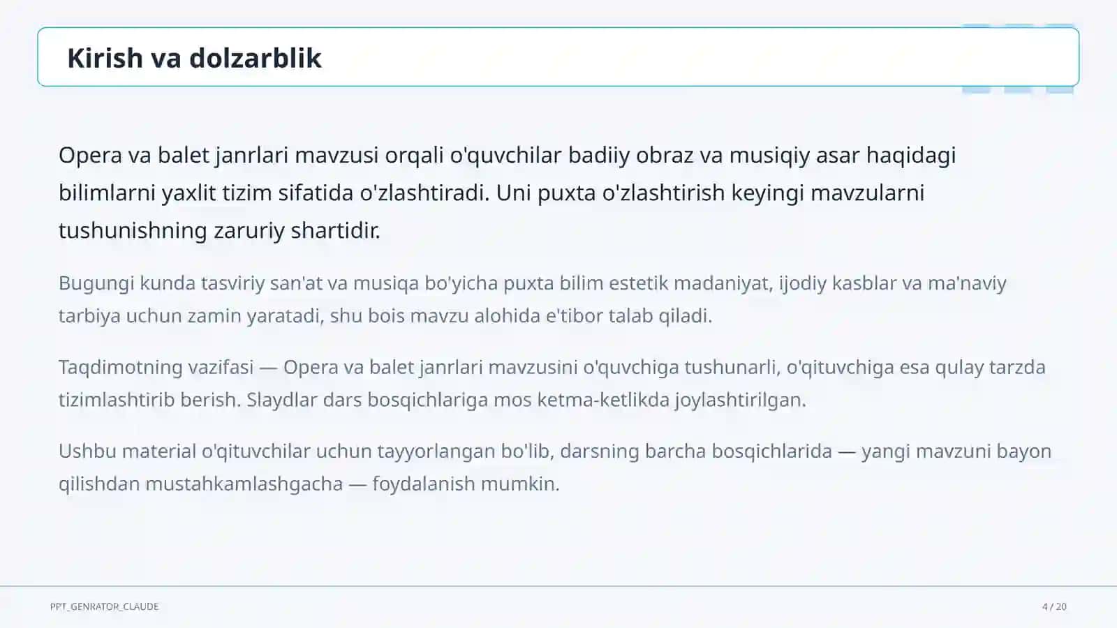 Opera va balet janrlari (6-sinf) 4
