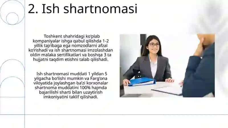 Ish oʻrinlarini tashkillashtirishning talablari 4