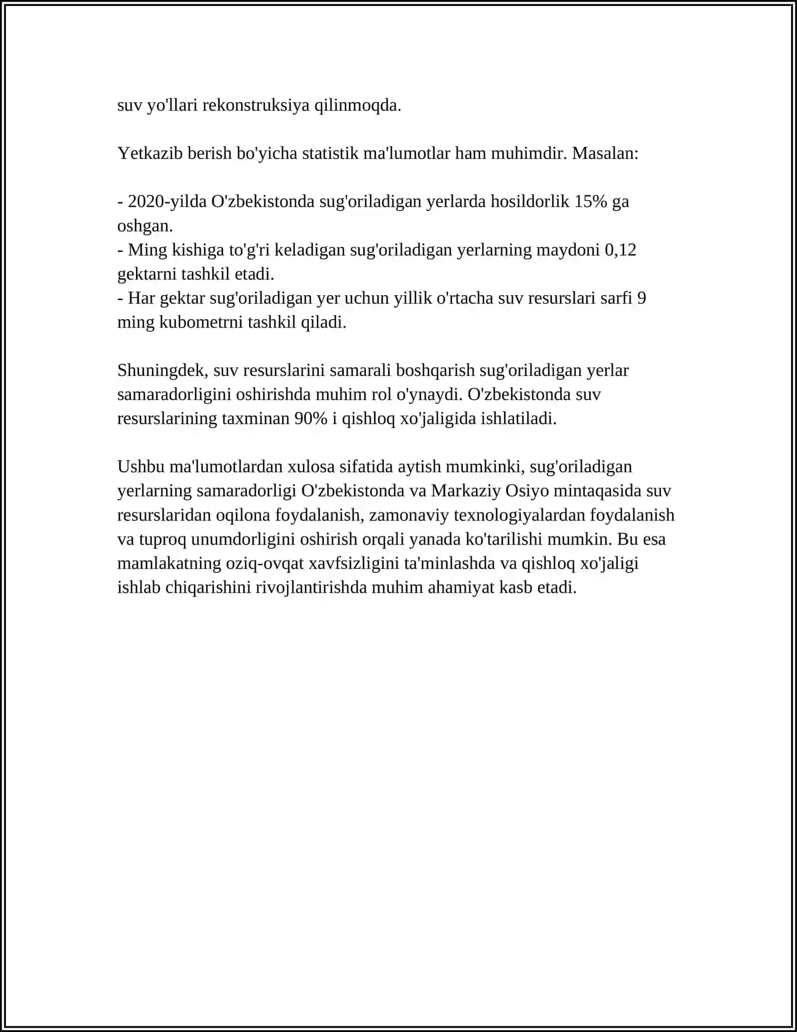 ÒZBEKISTONNING YER RESURSLARIDAN FOYDALANISH MUAMMOLARI 4