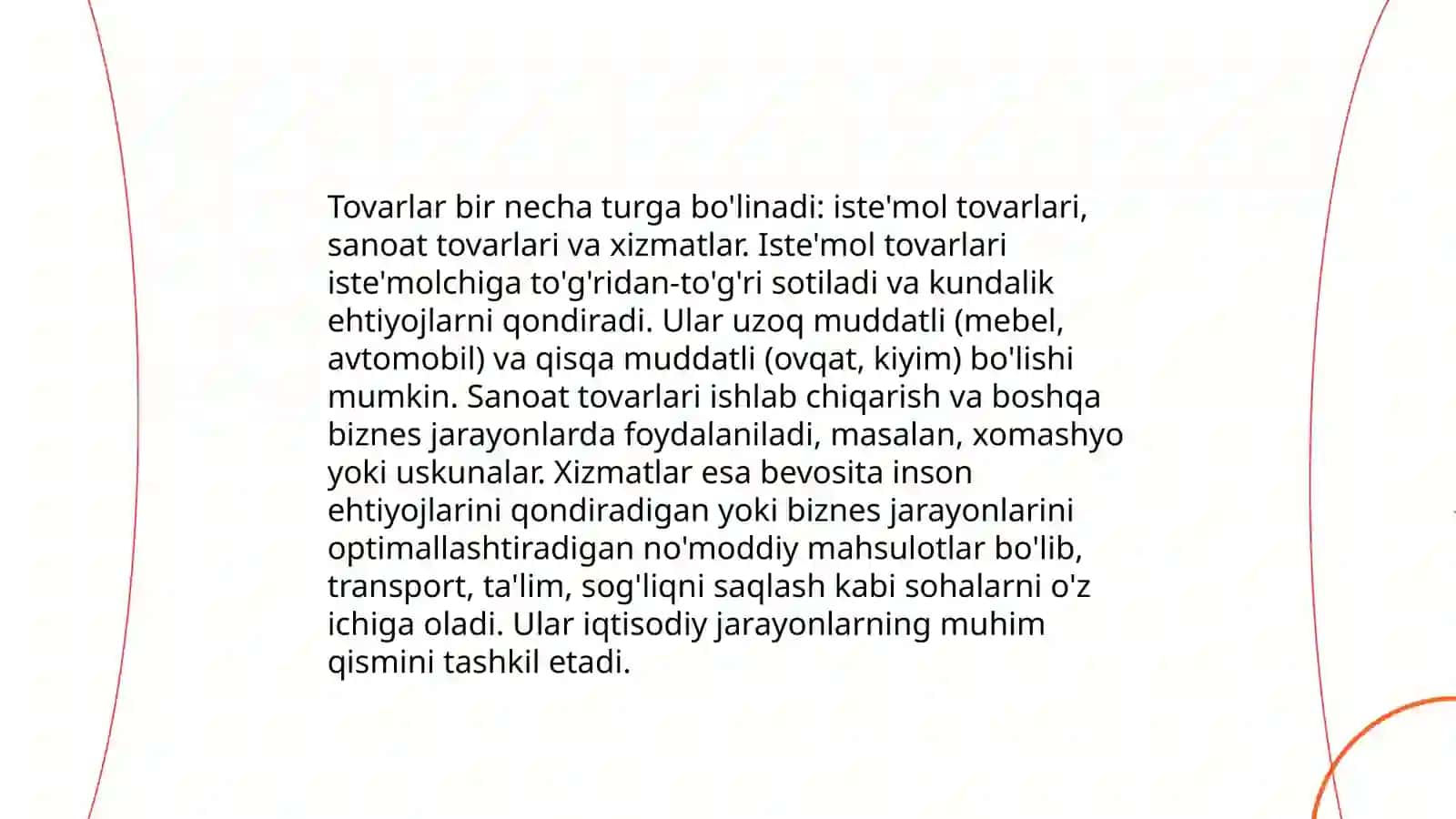 Tovarlar va xizmatlar va ularning tasnifi 4