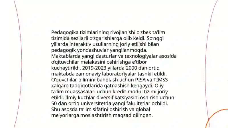 Pedagogik tizimlar va ularning shakllari haqida tushuncha."Tushunchalar tahlili” metodikasini qilish 4