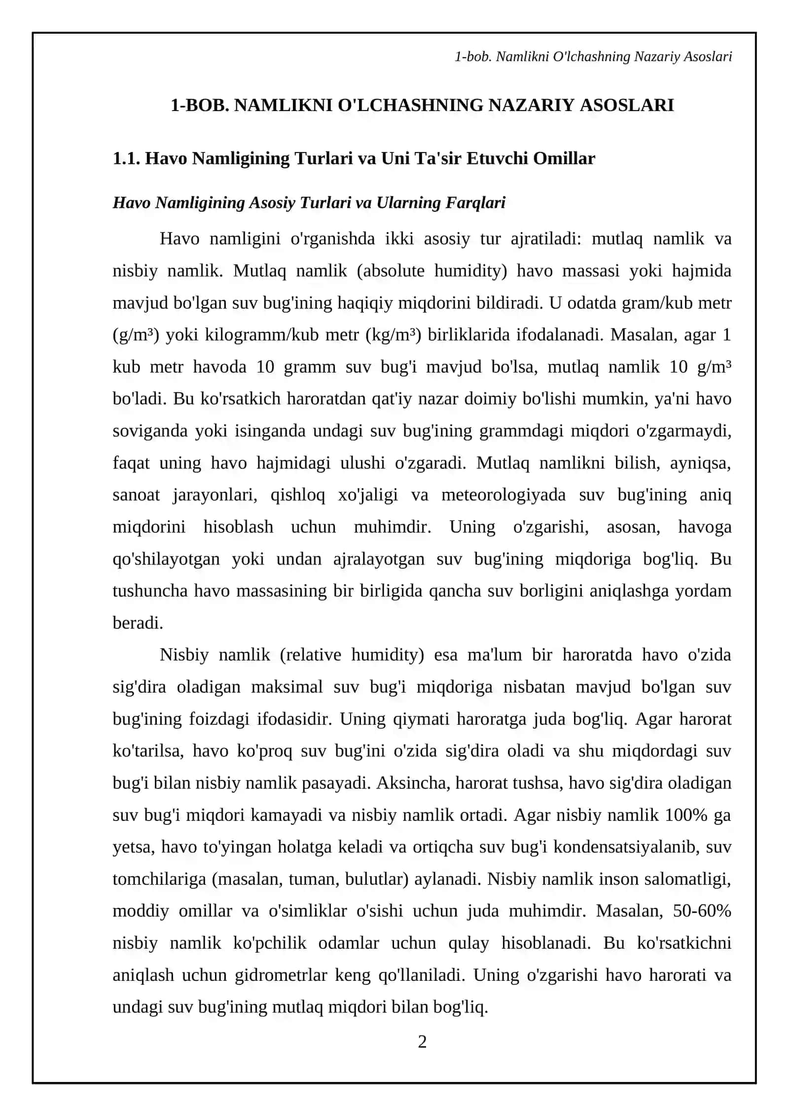 xonaning namligini o’lchash 4