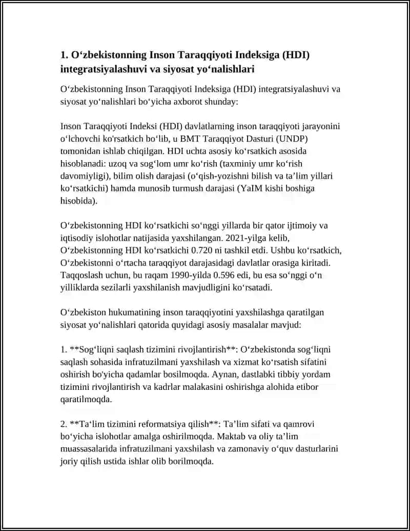 IQTISODIY VA IJTIMOIY SOHADAGI USTUVOR HALQARO REYTINGLAR VA ULARGA O‘ZBEKISTONNING INTEGRATSIYALASHUVI 4