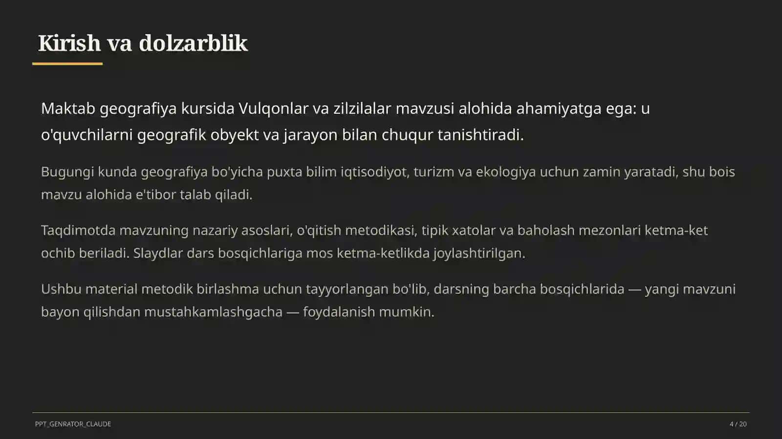 Vulqonlar va zilzilalar (5-sinf) 4