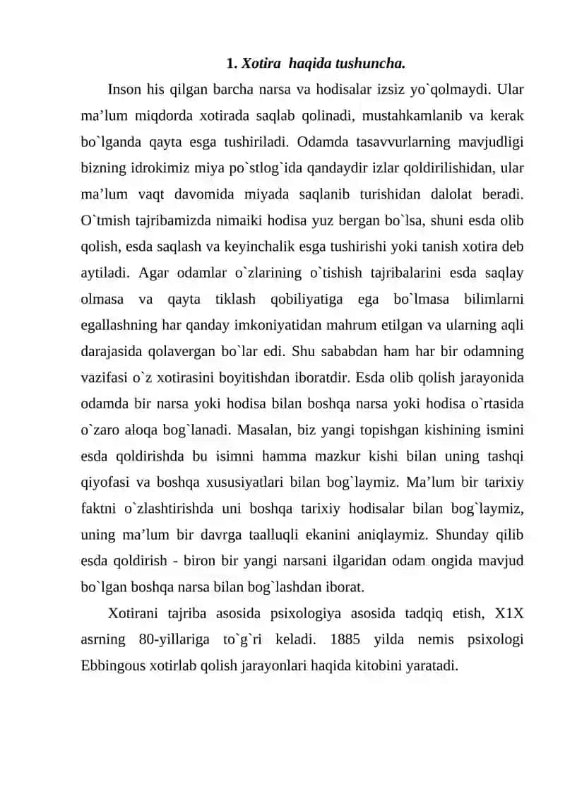 Xotira va uning turlari 4