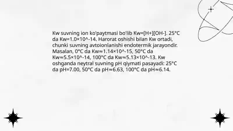 Suvning ion kopaytmasi 4