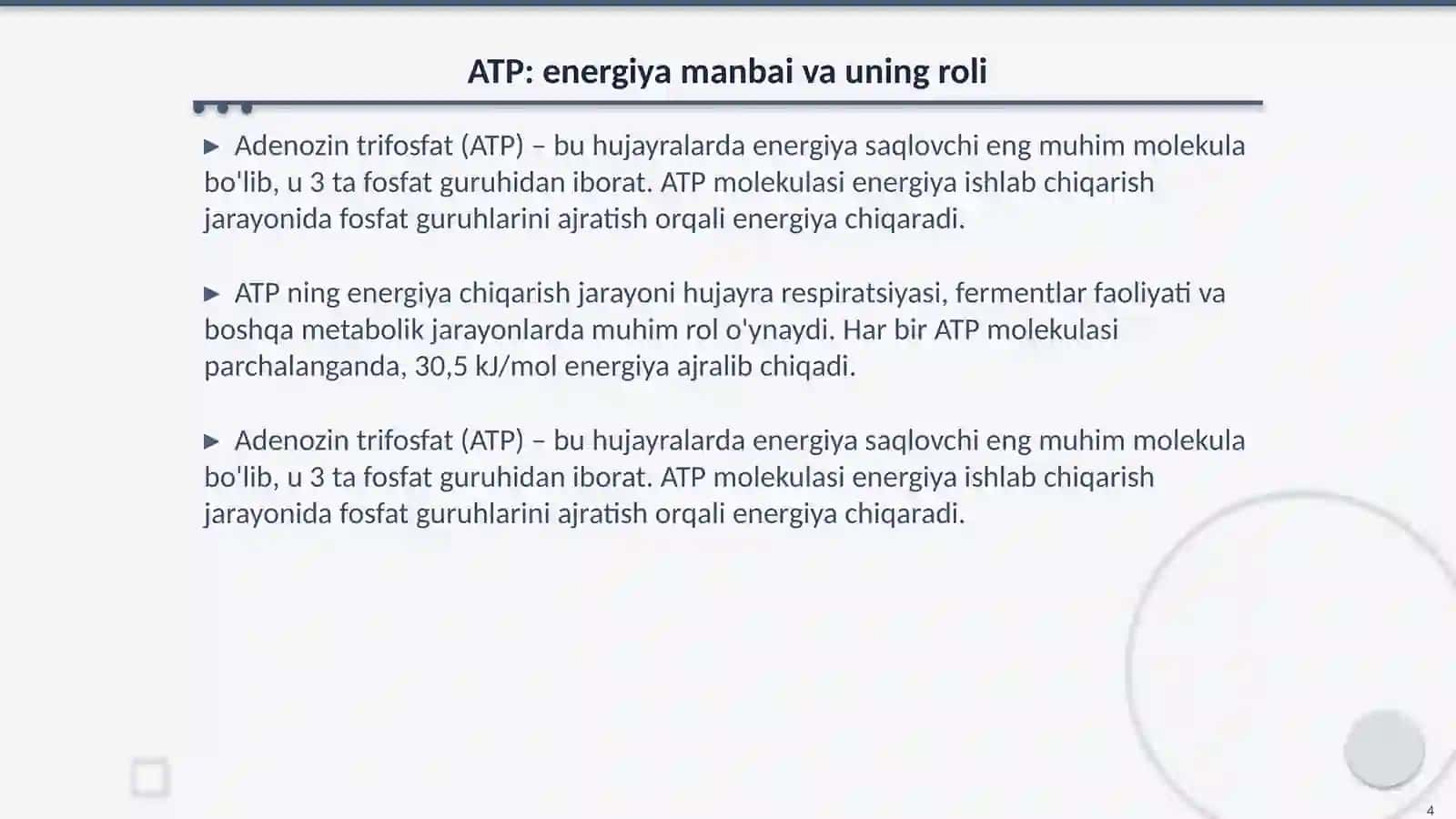 Makroergik birikmalar va ularning metabolizmdagi roli 4