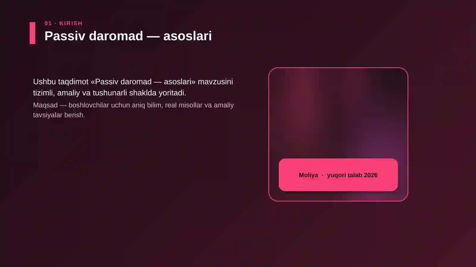 Passiv daromad — asoslari 4