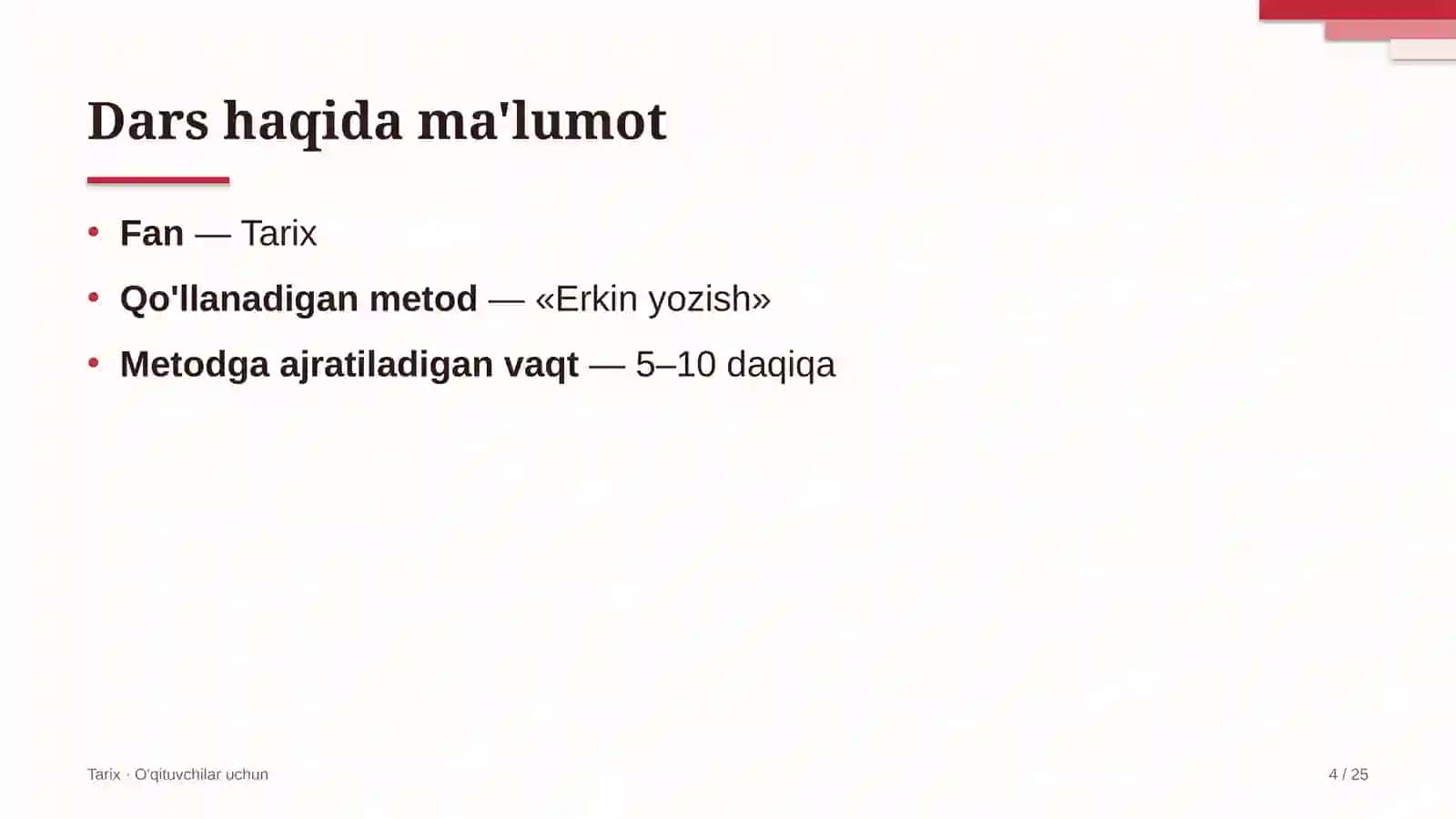 tarix darslarida erkin yozish metodidan foydalanish 5396 4