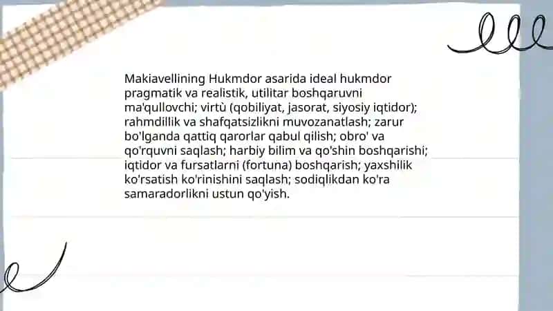 Makiavellinning "Hukmdor" asari 4