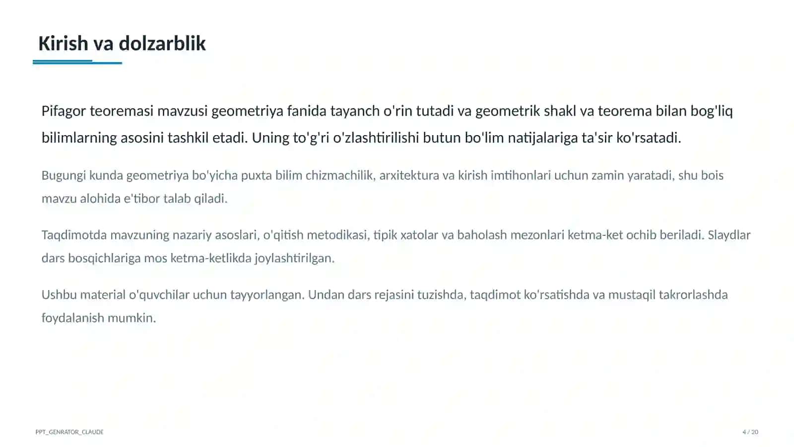 Pifagor teoremasi (8-sinf) 4