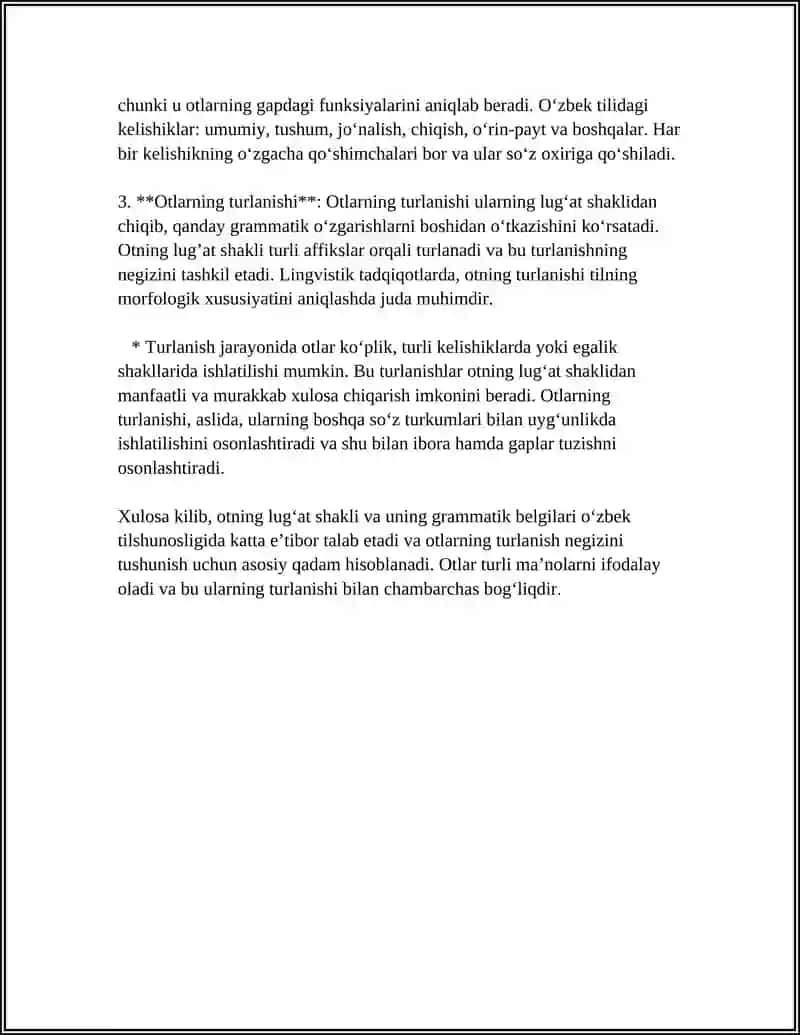 OT OTNING GRAMMATIK KATEGORIYALARI LUGʻAT SHAKLI 4