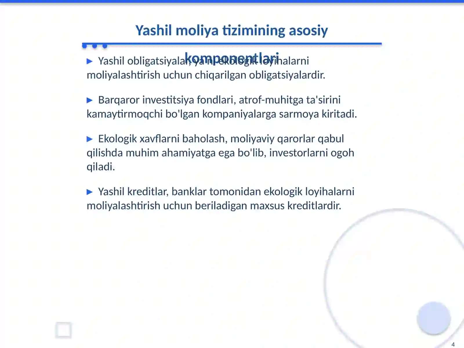 Yashil moliya tizimining tuzilishi va joriy etilishi 4