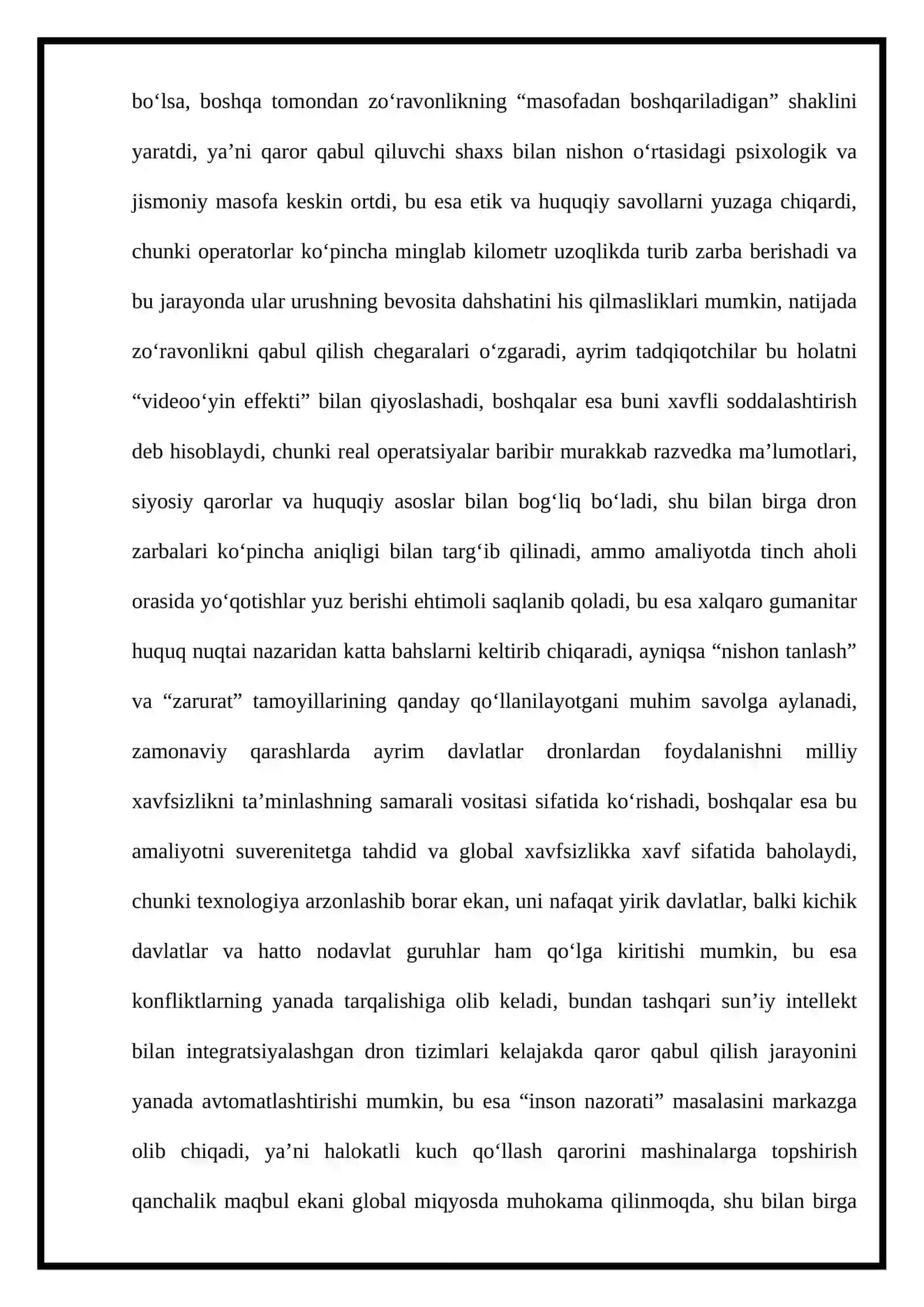 dron urushlari masofaviy zo'ravonlik rivojlanish ESSE 4