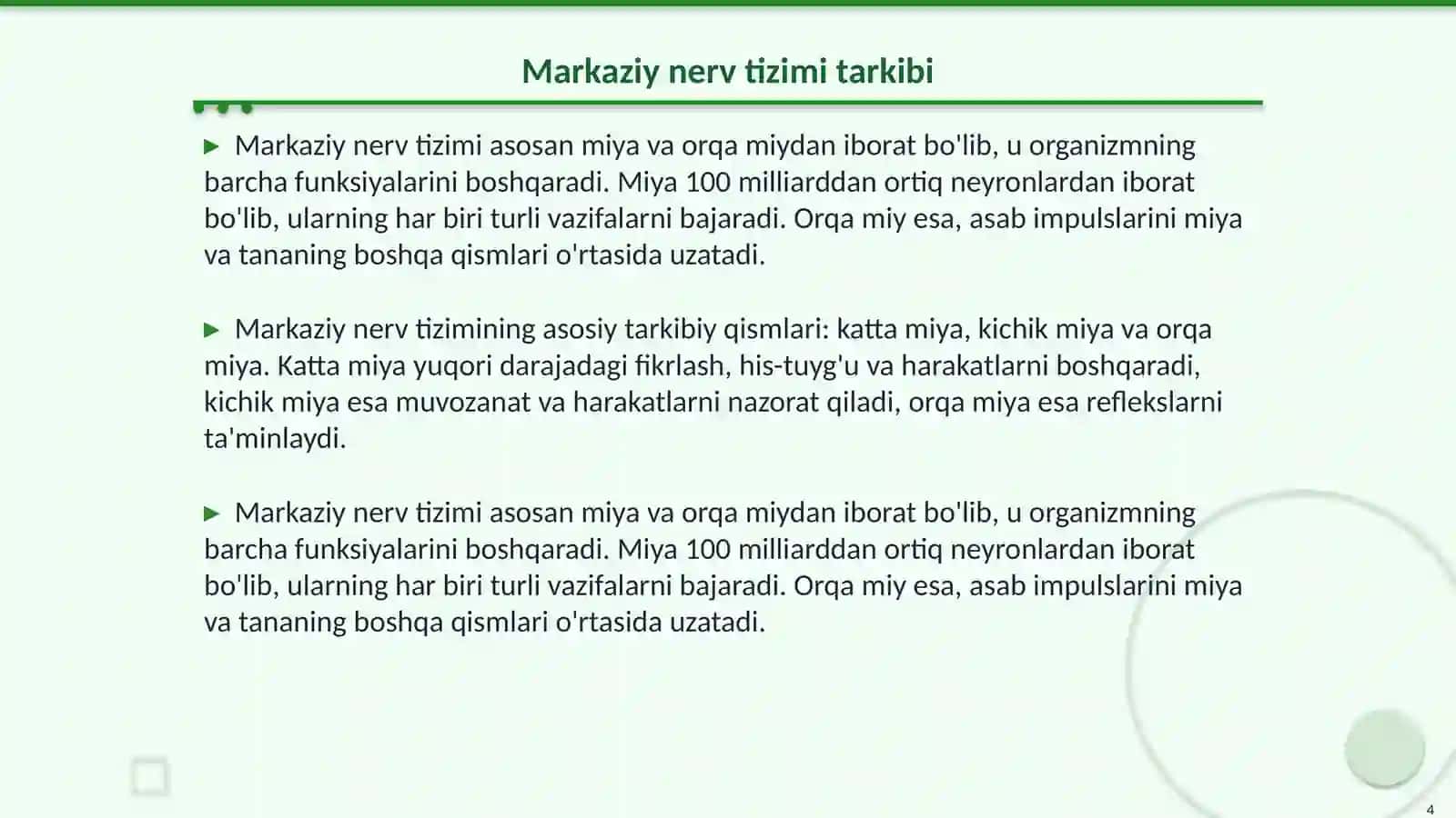 Nerv tizimining turlari 4