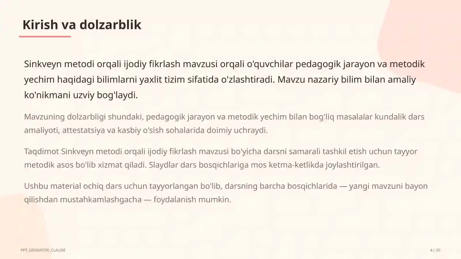 Sinkveyn metodi orqali ijodiy fikrlash 4