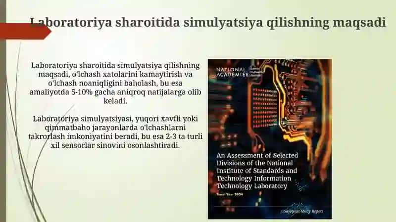 Texnologik jarayonlarda o‘lchashlarni laboratoriyada simulyatsiya qilish 4