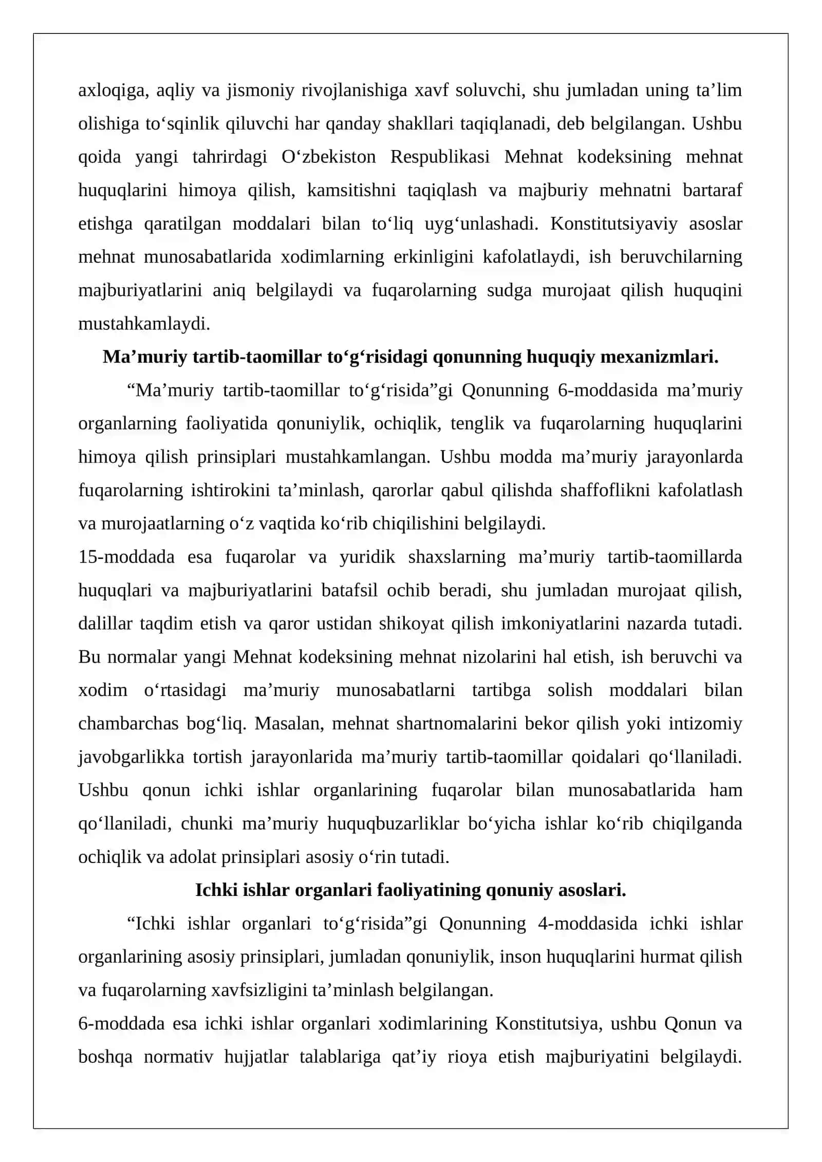 Ma’muriy-siyosiy sohani ma’muriy-huquqiy tartibga solvuchi boshqaruv organlari faoliyatida ma’muriy protsess 4