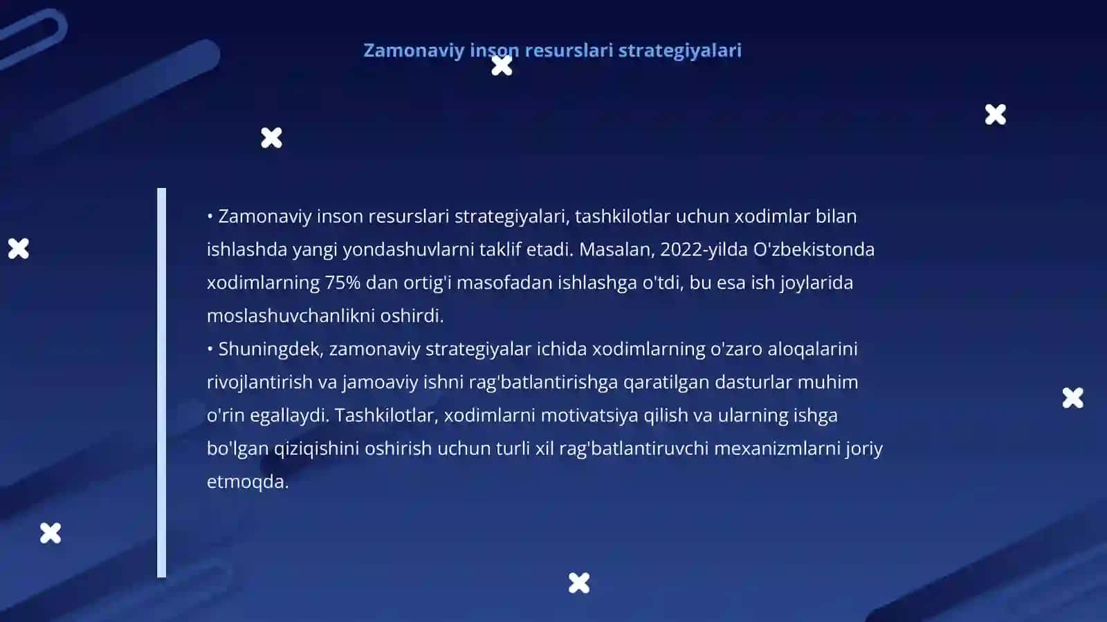 Inson resurslarini boshqarishning tutgan o'rni va strategiyasi 4