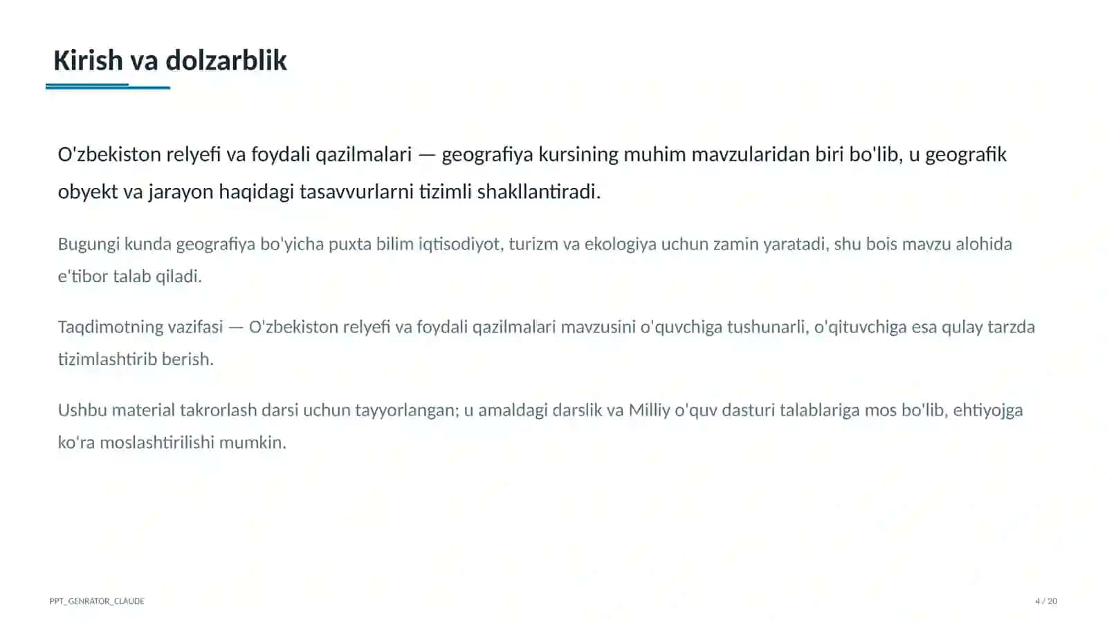 O'zbekiston relyefi va foydali qazilmalari (8-sinf) 4